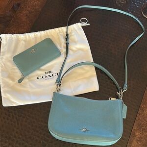 Coach Blue Leather Crossbody Bag